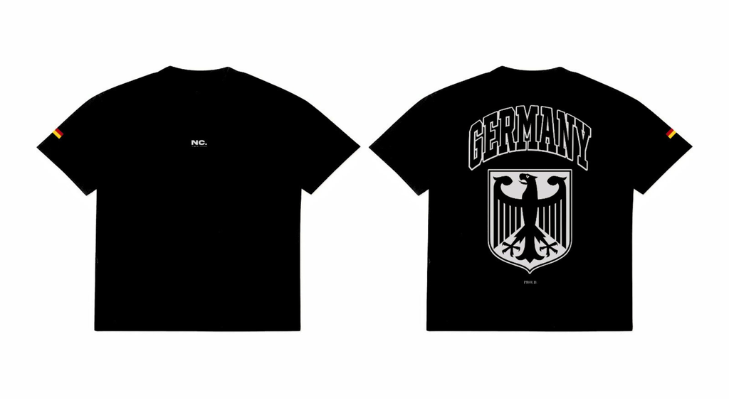 Schweres, übergroßes schwarzes T-Shirt